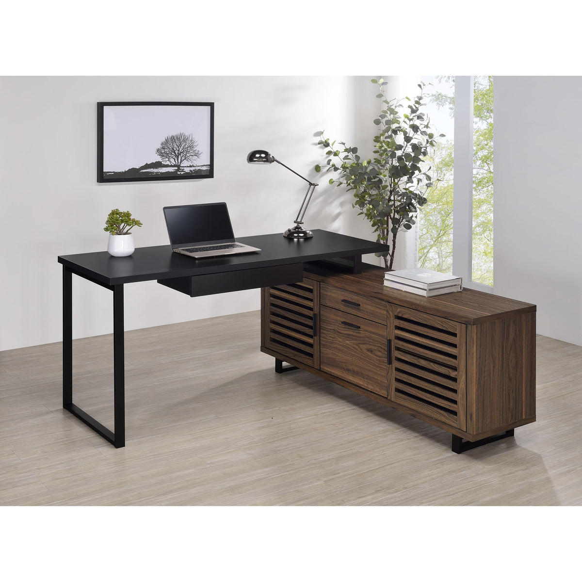 Coaster Furniture Maddox 801861 60-inch L-Shape Office Computer Desk -