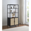 Coaster Furniture Amherst 961651 3-shelf Radio Weave Cane Metal Accent Cabinet - Black IMAGE 9