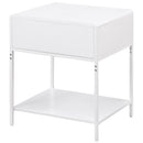 Coaster Furniture Amherst 930236 1-Drawer Radio Weave Cane Metal Bedside Table - White IMAGE 6