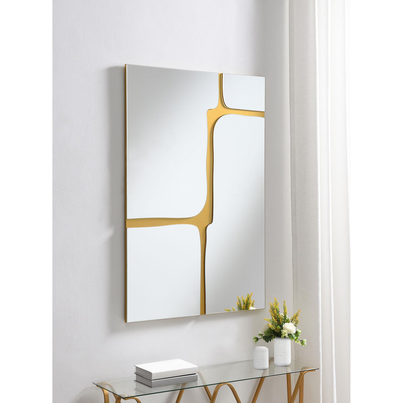 Coaster Furniture Kimberly 961472 32 x 47 Inch Kintsugi Style Wall Mirror - Gold IMAGE 4