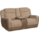  Elements International Hornet Reclining Loveseat with Console - Rancho Beige IMAGE 1