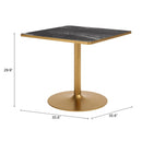  Zuo Caliza 704218 Dining Table - Black/Gold IMAGE 8