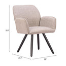  Zuo Sieve 704213 Set of 2 Swivel Dining Chair - Beige IMAGE 7