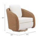  Zuo Solara 704176 Swivel Chair - Ivory IMAGE 11