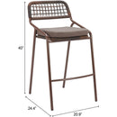  Zuo Rio 704170 Set of 2 Barstool - Brown IMAGE 10