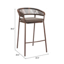  Zuo Skye 704166 Set of 2 Barstool - Brown IMAGE 11
