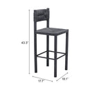  Zuo Iska 704157 Set of 2 Barstool - Black IMAGE 9