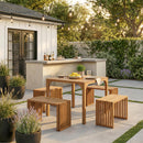  Zuo Riviera 704156 Set of 2 Extendable Bench - Natural IMAGE 7