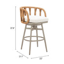  Zuo Safal 704143 Swivel Barstool - Multicolor IMAGE 10