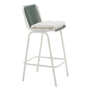  Zuo Luft 704140 Set of 2 Barstool - White/Green IMAGE 1