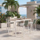  Zuo Luft 704140 Set of 2 Barstool - White/Green IMAGE 3