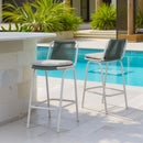  Zuo Luft 704140 Set of 2 Barstool - White/Green IMAGE 6