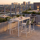  Zuo Luft 704140 Set of 2 Barstool - White/Green IMAGE 7