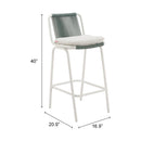  Zuo Luft 704140 Set of 2 Barstool - White/Green IMAGE 9