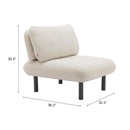  Zuo Aperto 704122 Accent Chair - Beige IMAGE 11