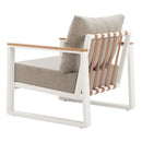  Zuo Welt 704111 Armchair - Taupe/White IMAGE 2