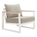  Zuo Welt 704111 Armchair - Taupe/White IMAGE 4
