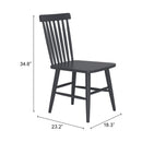  Zuo Zeilen 704085 Set of 2 Dining Chair - Black IMAGE 10