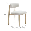  Zuo Bege 704078 Dining Chair - White IMAGE 10