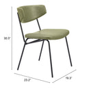  Zuo Charon 111089 Set of 2 Dining Chair - Green IMAGE 10