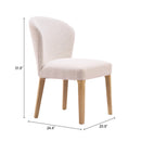  Zuo Mondstein 111004 Set of 2 Dining Chair - Ivory IMAGE 8