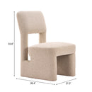  Zuo Dewey 111003 Set of 2 Dining Chair - Beige IMAGE 10