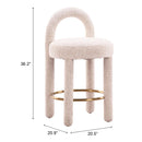  Zuo Curco 110993 Set of 2 Counter Stool - Beige IMAGE 10