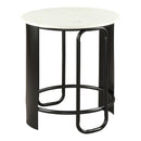  Zuo Obel 110948 Side Table - White/Black IMAGE 1
