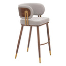  Zuo Brew 110946 Barstool - Beige/Walnut IMAGE 1