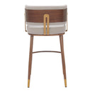  Zuo Brew 110946 Barstool - Beige/Walnut IMAGE 2