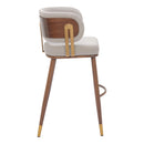  Zuo Brew 110946 Barstool - Beige/Walnut IMAGE 3