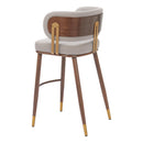  Zuo Brew 110946 Barstool - Beige/Walnut IMAGE 4