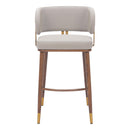  Zuo Brew 110946 Barstool - Beige/Walnut IMAGE 6