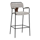  Zuo Couva 110937 Set of 2 Barstool - Gray Tweed IMAGE 1