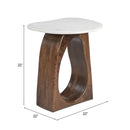  Zuo Vara 110934 Side Table - White/Walnut IMAGE 11