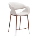  Zuo Limay 110930 Counter Stool - Beige/Walnut IMAGE 1