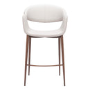  Zuo Limay 110930 Counter Stool - Beige/Walnut IMAGE 5
