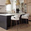  Zuo Limay 110930 Counter Stool - Beige/Walnut IMAGE 9