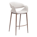  Zuo Limay 110929 Barstool - Beige/Walnut IMAGE 1