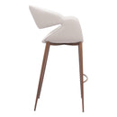  Zuo Limay 110929 Barstool - Beige/Walnut IMAGE 4