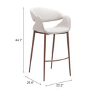  Zuo Limay 110929 Barstool - Beige/Walnut IMAGE 7
