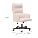  Zuo Sable 110908 Office Chair - Ivory IMAGE 9