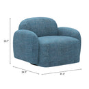  Zuo Cleo 110888 Swivel Chair - Blue IMAGE 10