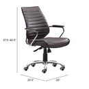  Zuo Enterprise 110884 Low Back Office Chair - Espresso IMAGE 5