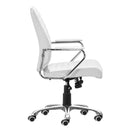  Zuo Enterprise 110883 Low Back Office Chair - White IMAGE 5