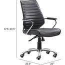  Zuo Enterprise 110882 Low Back Office Chair - Black IMAGE 8
