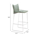  Zuo Pola 110877 Barstool - Green IMAGE 9