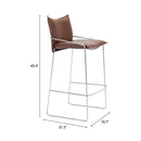 Zuo Pola 110876 Barstool - Brown IMAGE 9