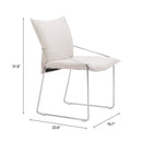  Zuo Pola 110869 Set of 2 Dining Chair - White IMAGE 8
