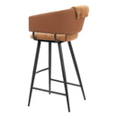  Zuo Juno 110867 Set of 2 Barstool - Brown IMAGE 3